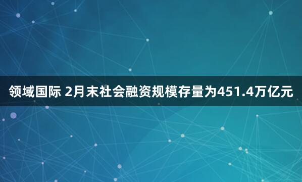 领域国际 2月末社会融资规模存量为451.4万亿元